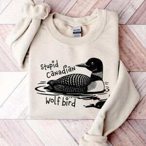 Funny Canadian Hockey Graphic T-Shirt - Wolf Bird Fan Humor Tee